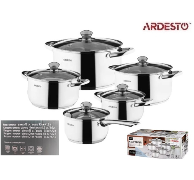 Набор посуды Ardesto Gemini Gourmet Varese AR1910PS