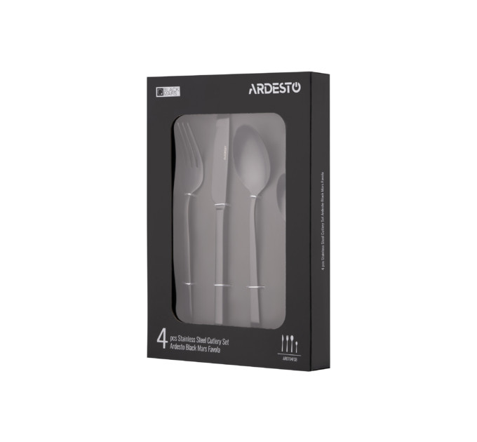 Набір столових приборів Ardesto Black Mars Favola 4 пр. чорний