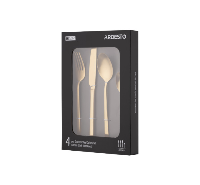 Набір столових приборів 4 пр. Ardesto Black Mars Favola Gold