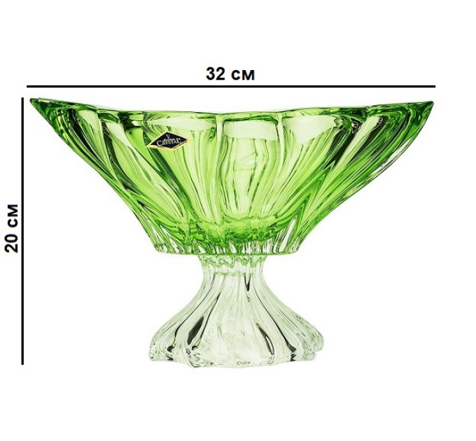 Фруктовниця на ніжці Bohemia Plantica Green 6KG03-72T27