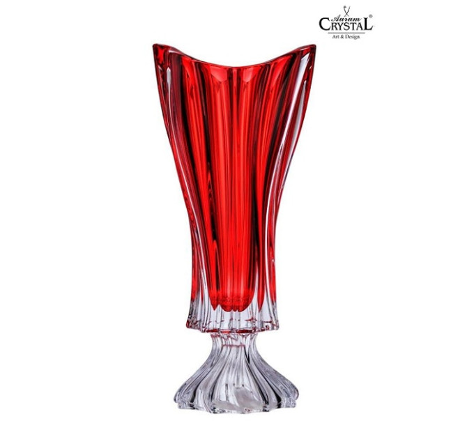Ваза на ніжці 40 см Bohemia Plantica Red 8KG97/72T62/400