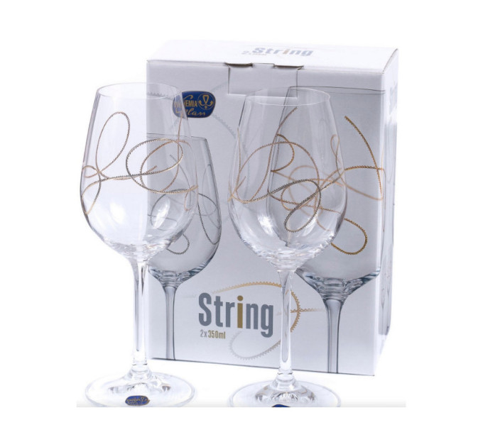 Келихи для вина 2шт 350 мл Bohemia String 40729/QH013