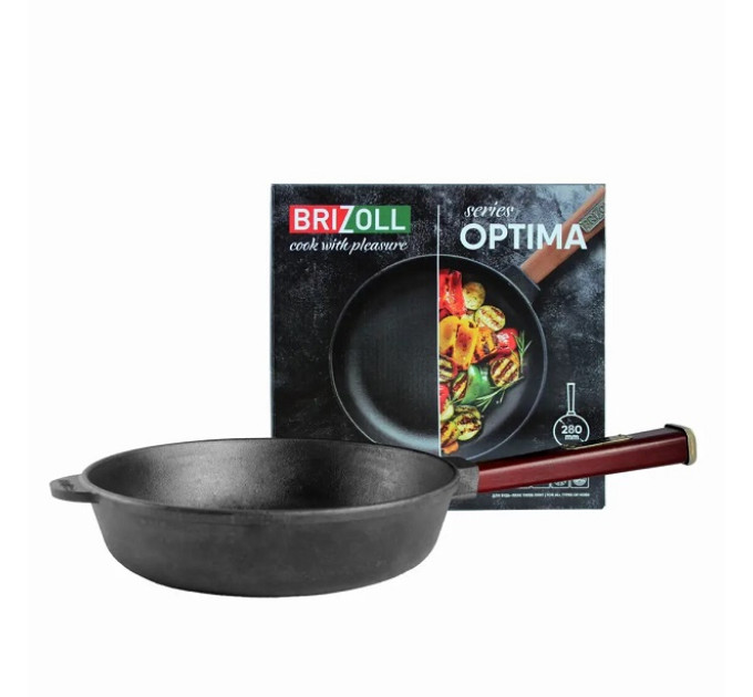 Сковорода чугунная 28см Brizoll Optimа Bordo O2860-P2