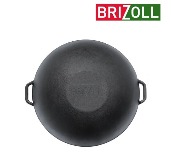 Чавунна сковорода вок з кришкою-сковородою Brizoll W36-2