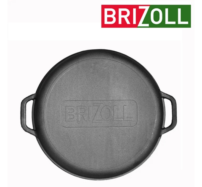 Чавунна сковорода вок з кришкою-сковородою Brizoll W36-2