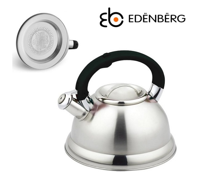 Чайник со свистком 3 л черная ручка Edenberg EB-3539