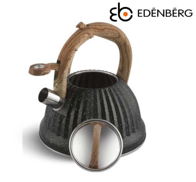 Чайник со свистком 3 л черный Edenberg EB-8810 Black