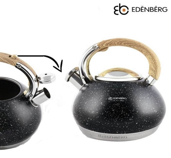 Чайник со свистком черный 3 л Edenberg EB-8811 Black