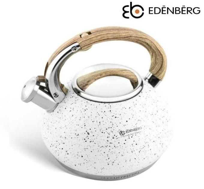 Чайник со свистком белый 3 л Edenberg EB-8811 White