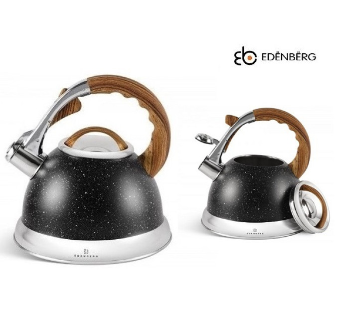Чайник со свистком 3 л черный Edenberg  EB-8852 Black