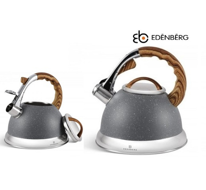 Чайник со свистком 3л серый Edenberg EB-8852 Gray