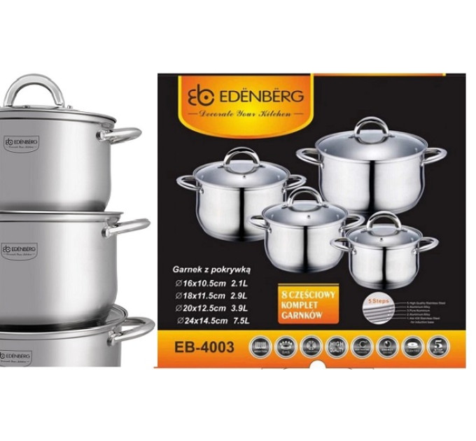 Набір посуду 8 предметів Edenberg EB-4003