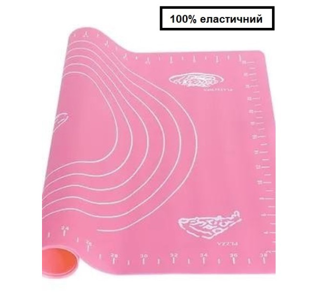 Силіконовий килимок для тіста рожевий 50х40 см F081P