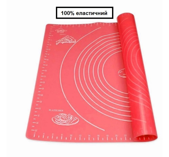 Силіконовий килимок для тіста червоний 50х40 см F081R