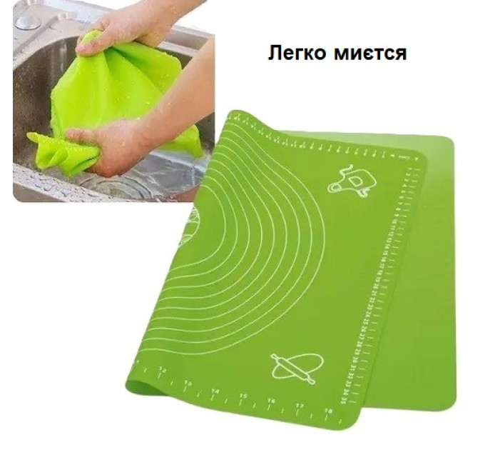 Великий силіконовий килимок для тіста 70х50 см F083G