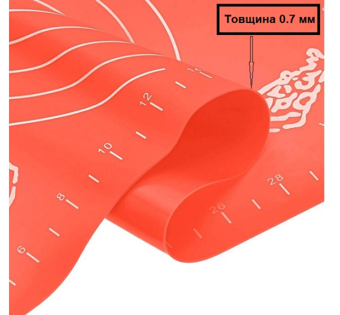 Великий силіконовий килимок для тіста 70х50 см F083R