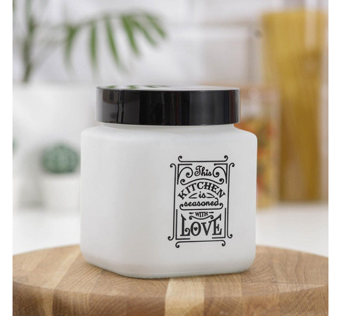 Банка для сипучих 1 л Herevin Kitchen White Mat