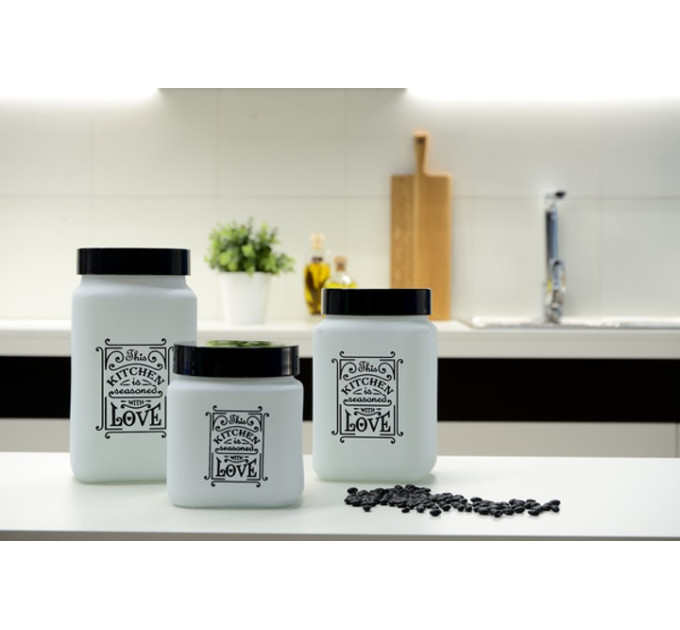Банка для сипучих 1 л Herevin Kitchen White Mat