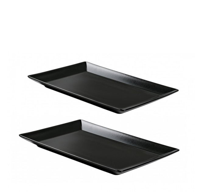 Блюдо прямоугольное черное Ipec Tokyo Black 34*22 см