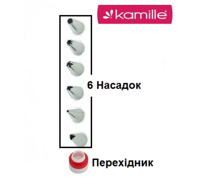 Мішок кондитерський з 6 насадками Kamille KM-7811