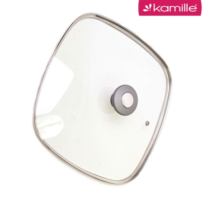 Крышка стеклянная квадратная 28 см Kamille KM-0828GR