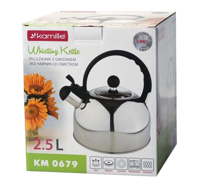 Чайник со свистком для плиты 2.5 л Kamille KM-0679