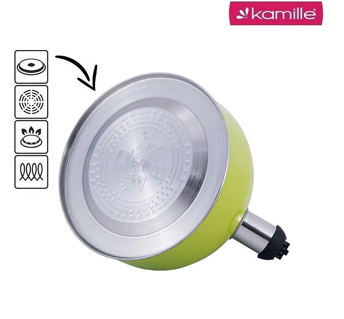 Чайник со свистком на 2.5 л Kamille KM-0679A зеленый