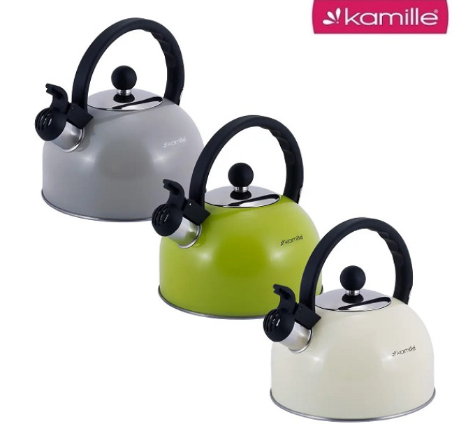 Чайник со свистком на 2.5 л Kamille KM-0679GR серый