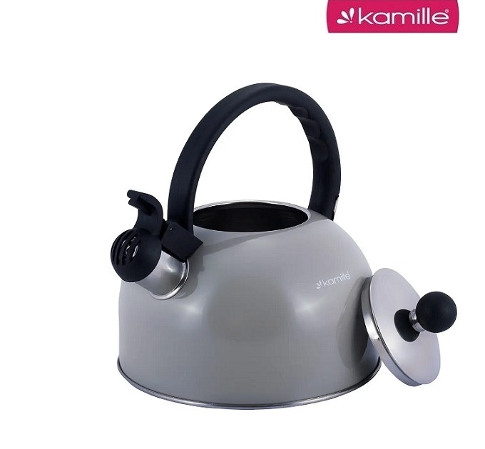 Чайник со свистком на 2.5 л Kamille KM-0679GR серый
