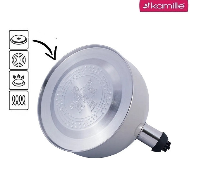 Чайник со свистком на 2.5 л Kamille KM-0679GR серый