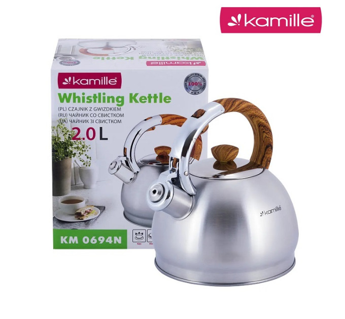 Чайник со свистком для плиты 2 л Kamille KM-0694N