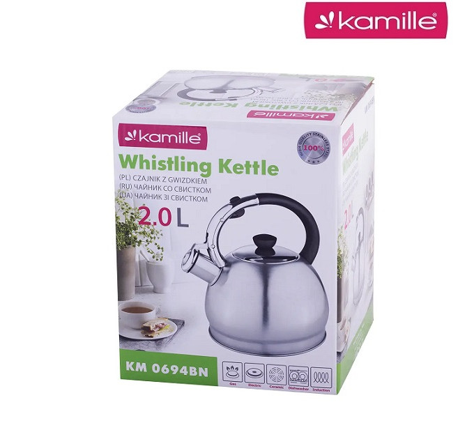 Чайник со свистком 2 литра Kamille KM-0694NB