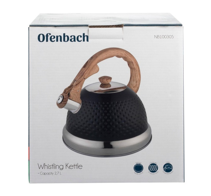 Чайник зі свистком 2.7 л Ofenbach NB-100305BL чорний