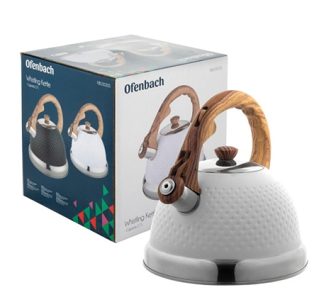Чайник зі свистком 2.7 л Ofenbach NB-100305WH білий