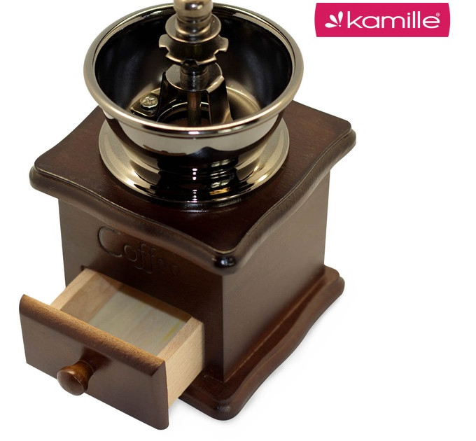 Ручна кавомолка дерев'яна Kamille KM-7018