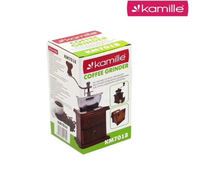 Ручна кавомолка дерев'яна Kamille KM-7018