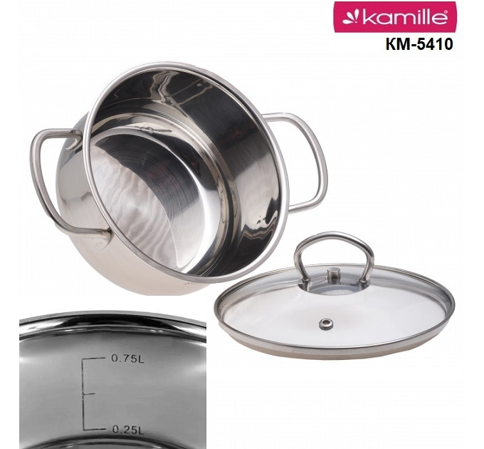Кастрюля из нержавеющей стали 1 л Kamille KM-5410