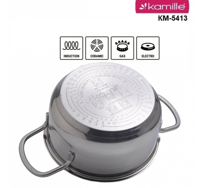 Кастрюля из нержавеющей стали 3 л Kamille KM-5413