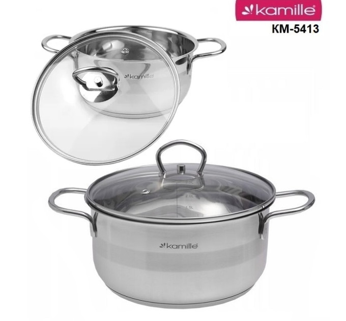 Кастрюля из нержавеющей стали 3 л Kamille KM-5413