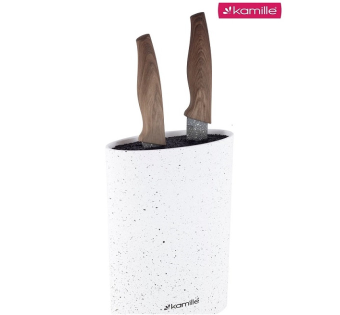 Подставка для ножей белый Kamille KM-7606 white