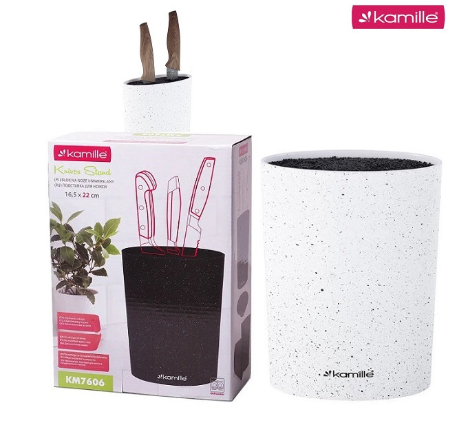Подставка для ножей белый Kamille KM-7606 white