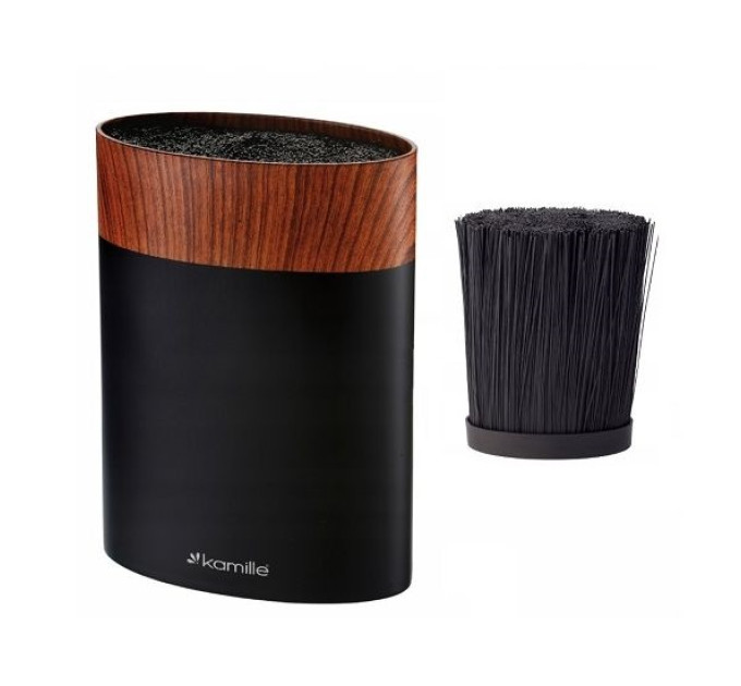 Підставка для ножів Kamille Acacia Black KM-7617