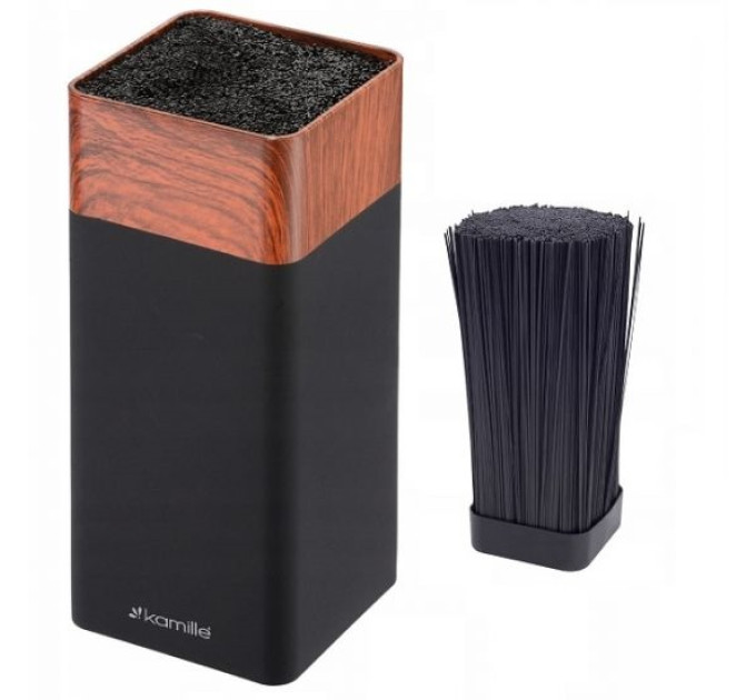 Підставка для ножів Kamille Acacia Black KM-7618