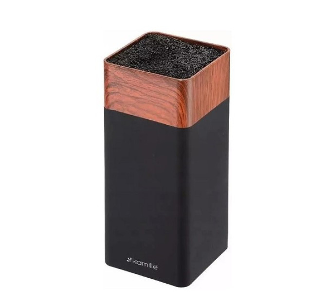 Підставка для ножів Kamille Acacia Black KM-7618
