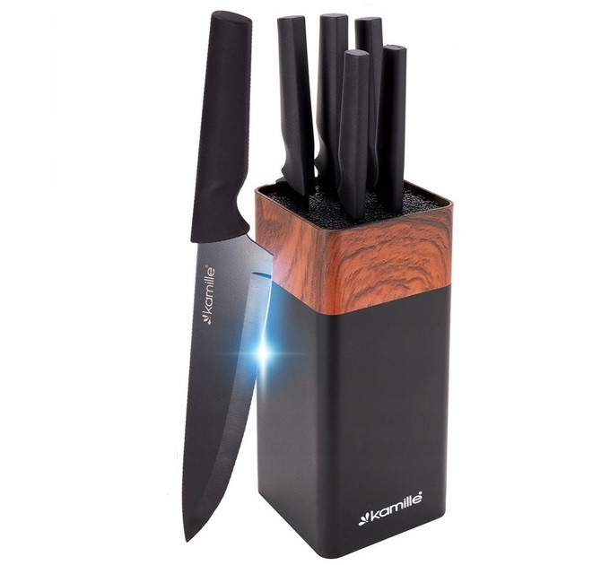 Набір кухонних ножів Kamille Acacia Black KM-7615