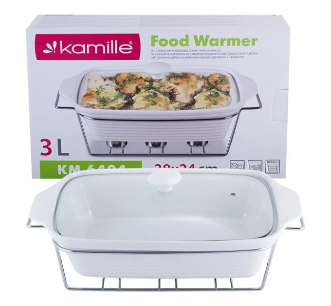 Мармит керамический прямоугольный 3 л Kamille KM-6404
