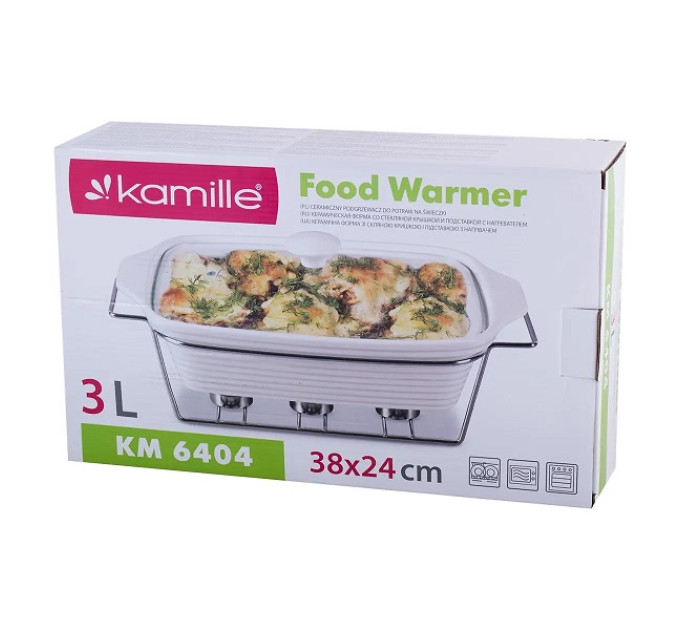 Мармит керамический прямоугольный 3 л Kamille KM-6404