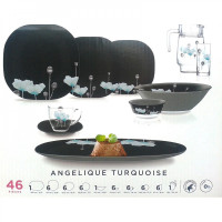 Сервіз столовий 46 пр Luminarc Angelique Turquoise P5648