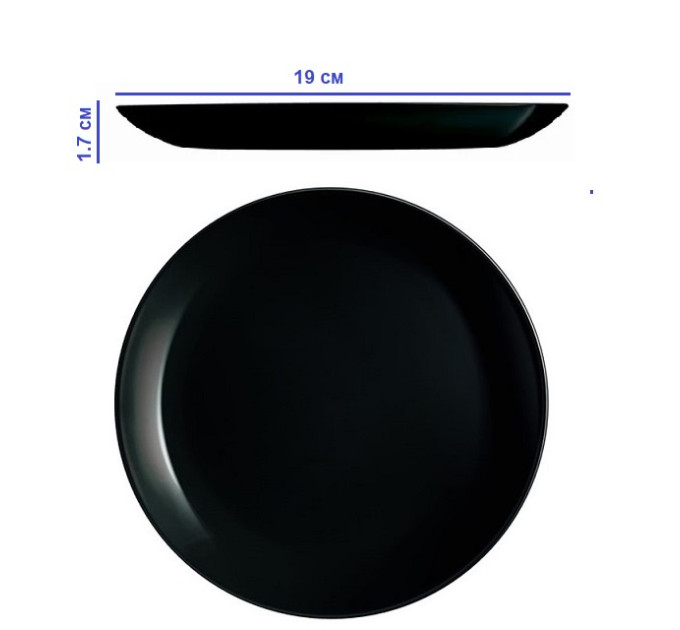 Тарелка десертная 19 см Luminarc Diwali Black P0789