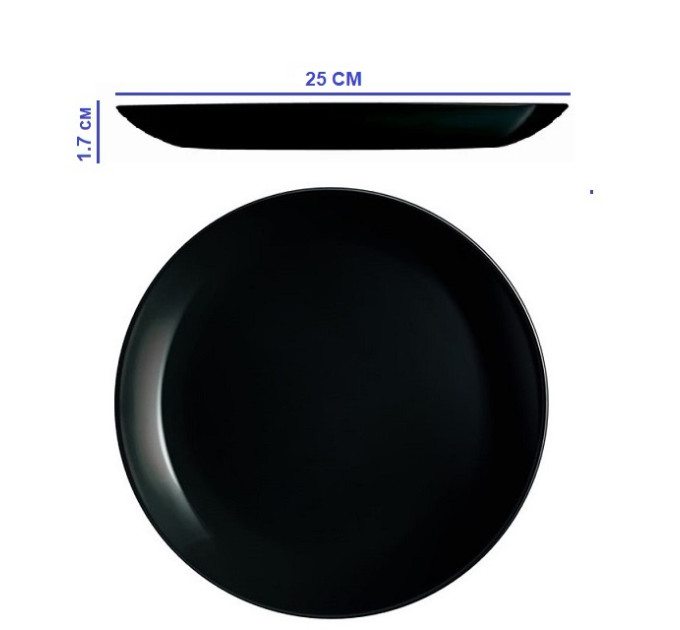 Тарелка обеденная 25 см Luminarc Diwali Black P0867